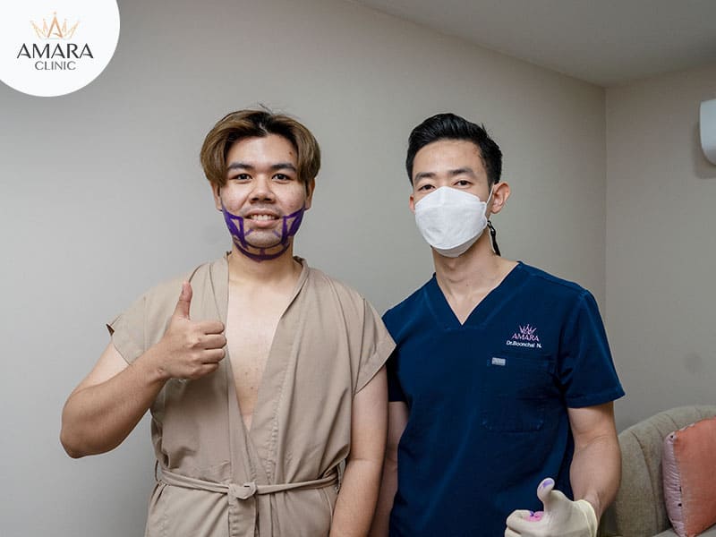Mr. Check and Dr. Prite before Double chin Liposuction